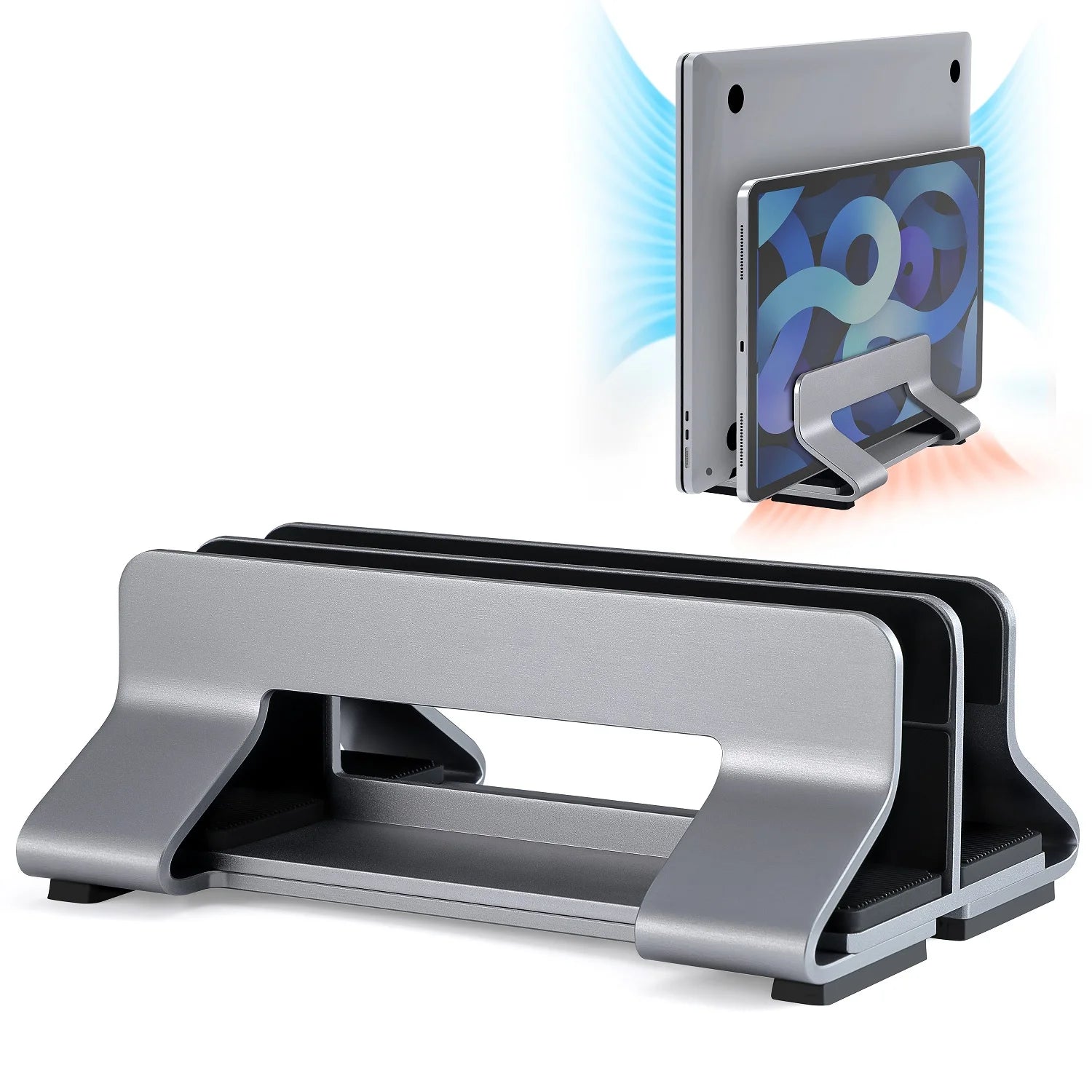 Premium Aluminum Adjustable Vertical Laptop Stand