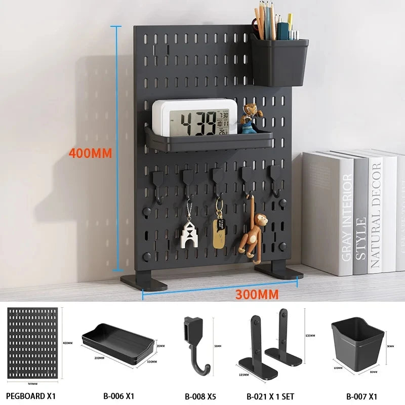 Modular Clamp-On Vertical Pegboard System