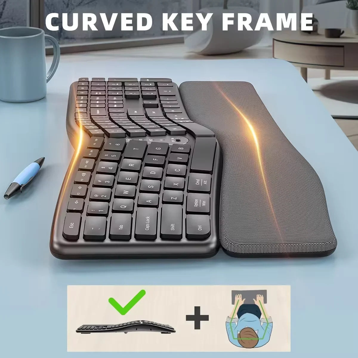 BetterDesk Wireless Ergonomic Keyboard