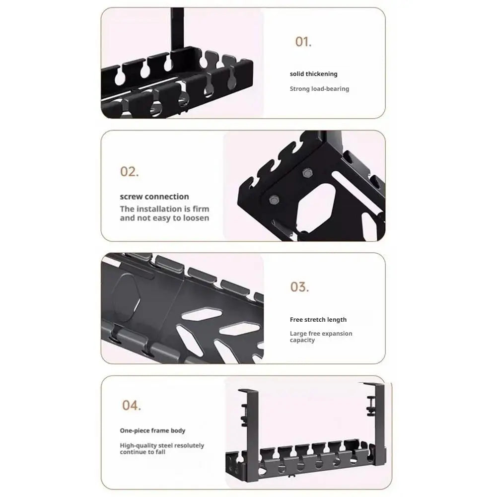 Zero-Drill Retractable Cable Management Tray