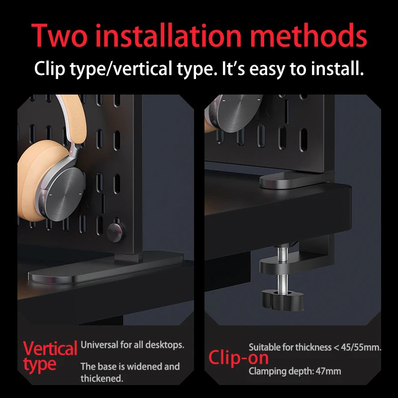 Modular Clamp-On Vertical Pegboard System